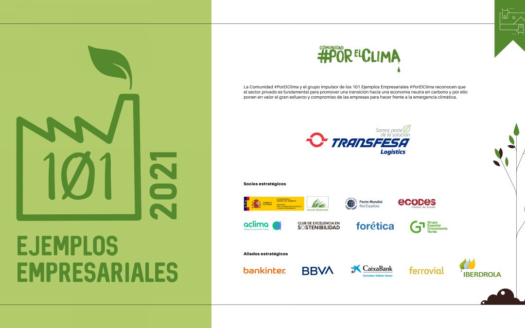 Transfesa Logistics recognised as one of the 101 Business Examples of #PorElClima (#ForTheClimate) actions