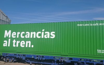 The “Freight belongs on rail” green container will purify the air where it is installed